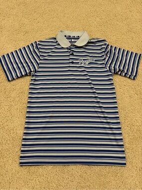 Genuine Merchandise Blue & White Striped Polo